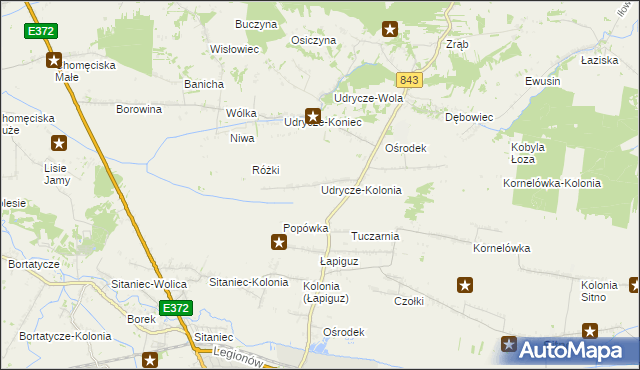 mapa Udrycze-Kolonia, Udrycze-Kolonia na mapie Targeo