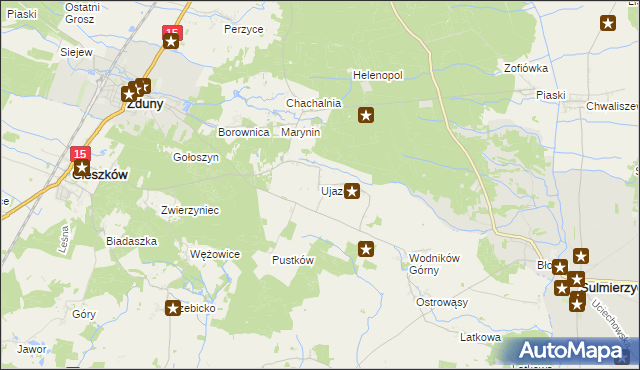 mapa Ujazd gmina Cieszków, Ujazd gmina Cieszków na mapie Targeo