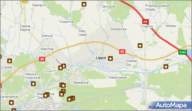 mapa Ujazd powiat strzelecki, Ujazd powiat strzelecki na mapie Targeo