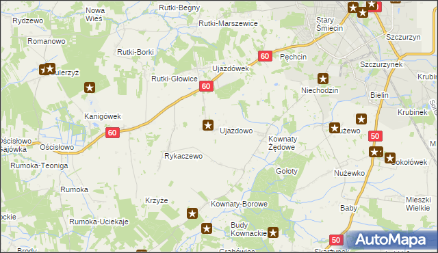 mapa Ujazdowo gmina Ciechanów, Ujazdowo gmina Ciechanów na mapie Targeo