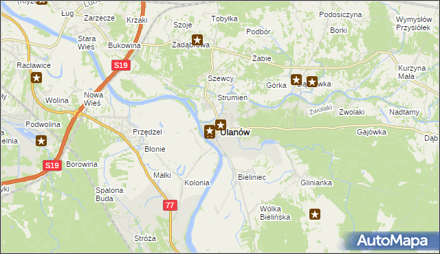 mapa Ulanów powiat niżański, Ulanów powiat niżański na mapie Targeo