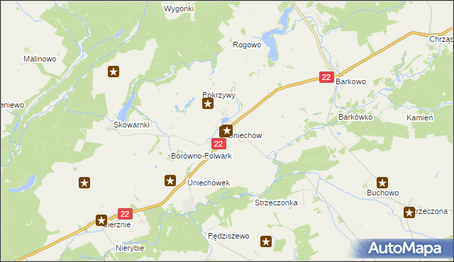 mapa Uniechów, Uniechów na mapie Targeo