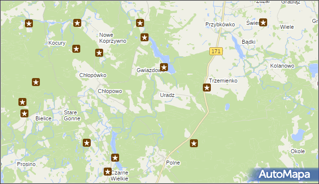 mapa Uradz, Uradz na mapie Targeo