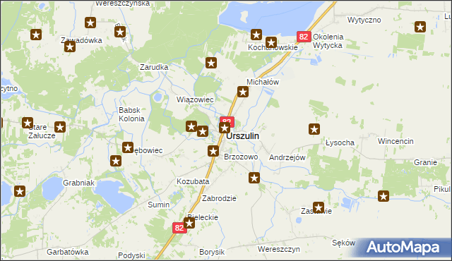 mapa Urszulin powiat włodawski, Urszulin powiat włodawski na mapie Targeo