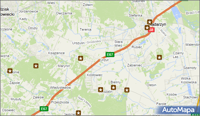 mapa Urzut, Urzut na mapie Targeo