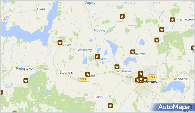 mapa Ustnik, Ustnik na mapie Targeo