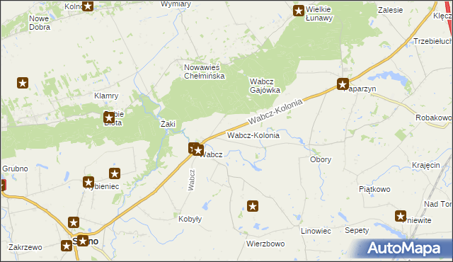 mapa Wabcz-Kolonia, Wabcz-Kolonia na mapie Targeo