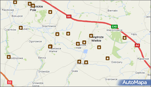 mapa Wądroże Małe, Wądroże Małe na mapie Targeo