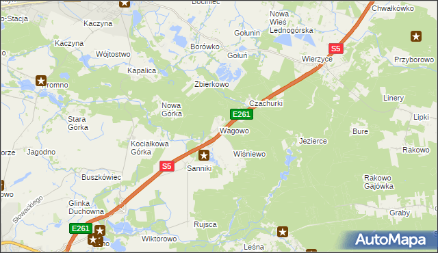 mapa Wagowo, Wagowo na mapie Targeo