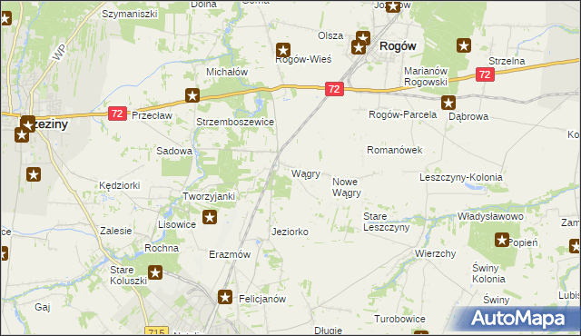 mapa Wągry, Wągry na mapie Targeo
