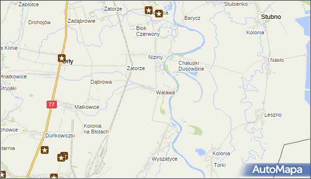mapa Walawa, Walawa na mapie Targeo
