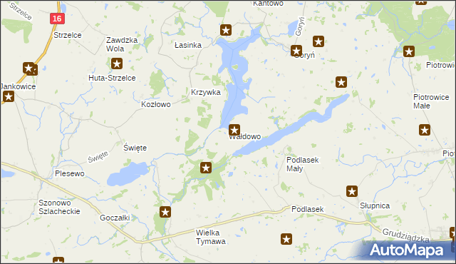 mapa Wałdowo gmina Kisielice, Wałdowo gmina Kisielice na mapie Targeo