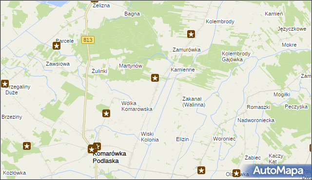 mapa Walinna, Walinna na mapie Targeo