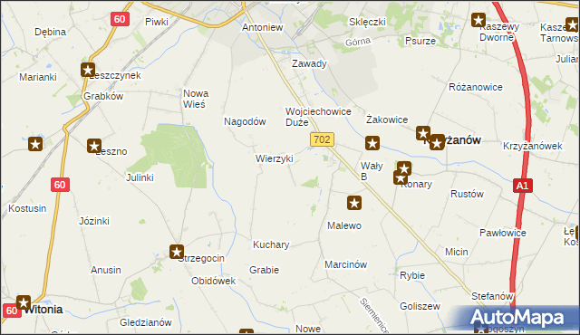 mapa Wały A, Wały A na mapie Targeo