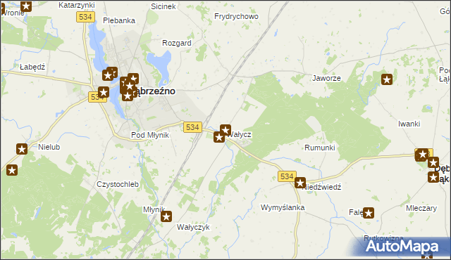 mapa Wałycz, Wałycz na mapie Targeo