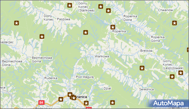 mapa Wańkowa, Wańkowa na mapie Targeo