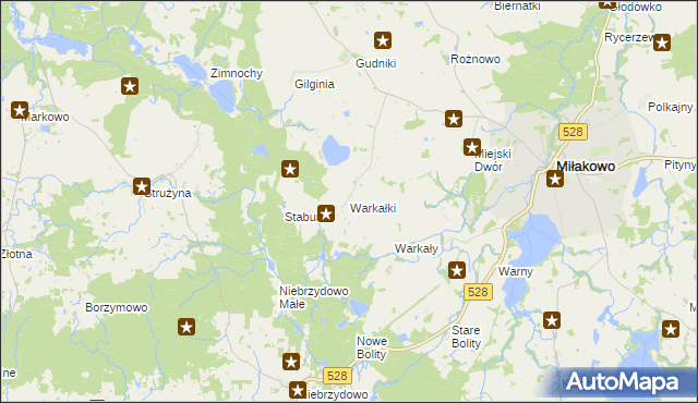 mapa Warkałki, Warkałki na mapie Targeo