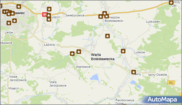 mapa Warta Bolesławiecka, Warta Bolesławiecka na mapie Targeo