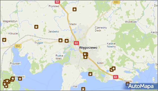 mapa Węgorzewo, Węgorzewo na mapie Targeo