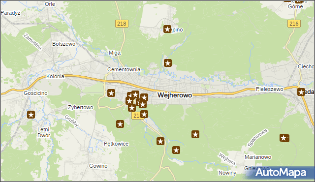 mapa Wejherowo, Wejherowo na mapie Targeo