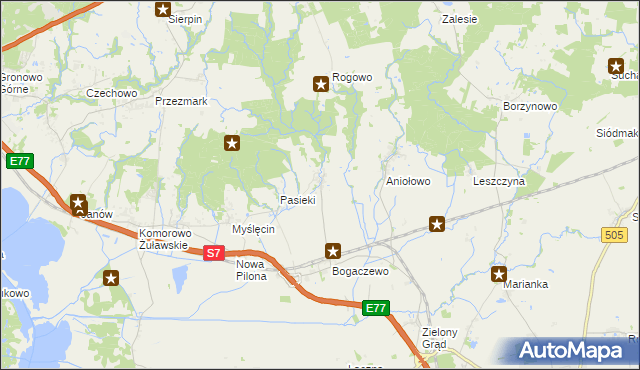 mapa Weklice, Weklice na mapie Targeo