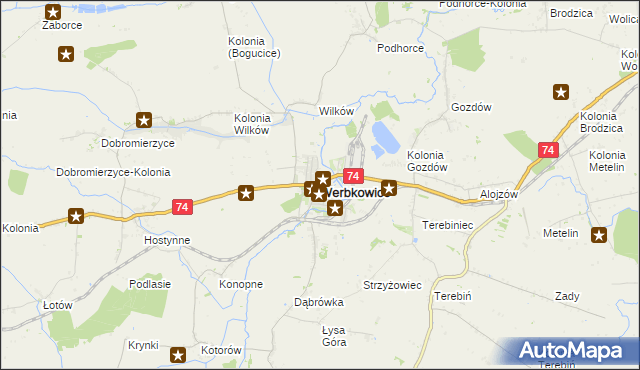 mapa Werbkowice, Werbkowice na mapie Targeo