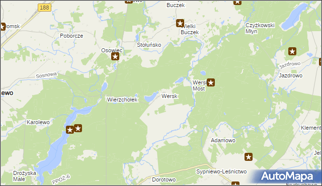 mapa Wersk, Wersk na mapie Targeo