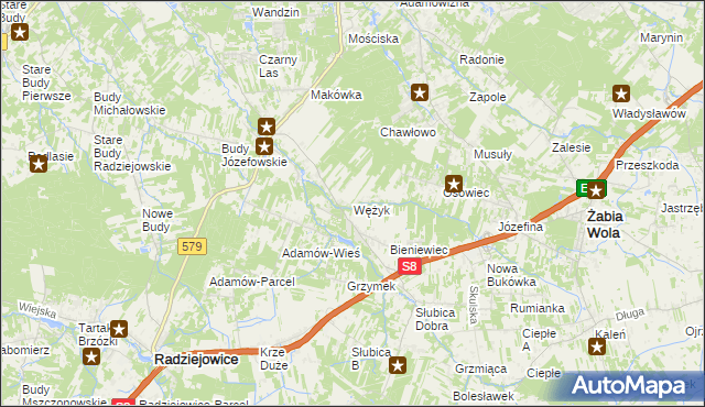 mapa Wężyk, Wężyk na mapie Targeo