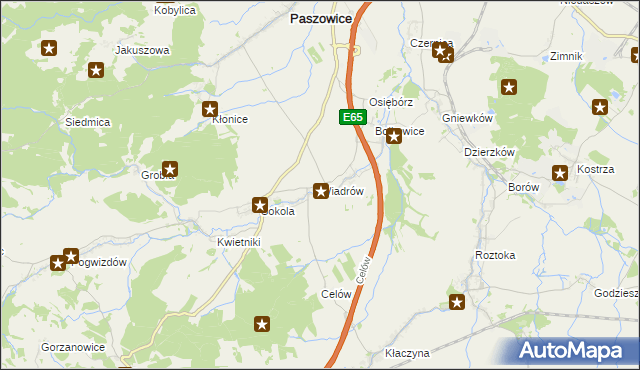 mapa Wiadrów, Wiadrów na mapie Targeo