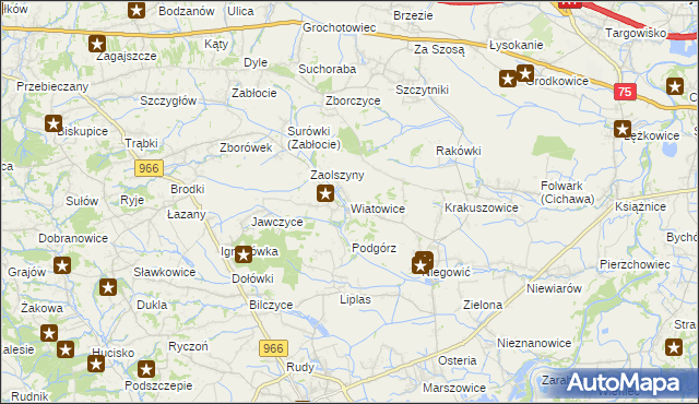 mapa Wiatowice, Wiatowice na mapie Targeo