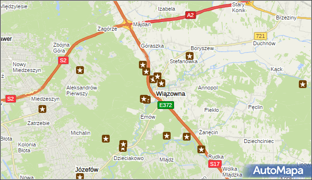 mapa Wiązowna, Wiązowna na mapie Targeo