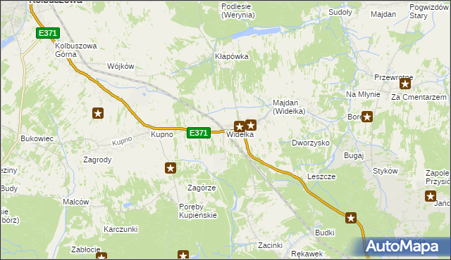 mapa Widełka, Widełka na mapie Targeo