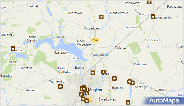 mapa Wiecanowo, Wiecanowo na mapie Targeo