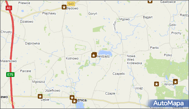 mapa Wieldządz, Wieldządz na mapie Targeo