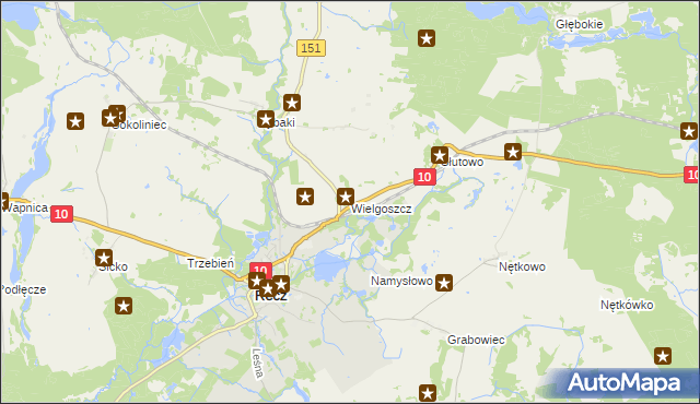 mapa Wielgoszcz, Wielgoszcz na mapie Targeo