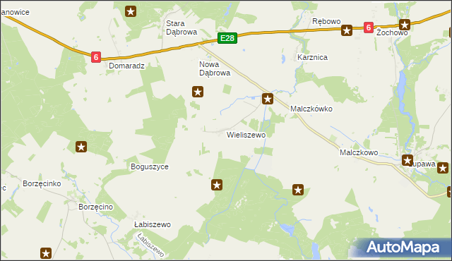 mapa Wieliszewo, Wieliszewo na mapie Targeo