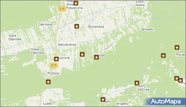 mapa Wiersze, Wiersze na mapie Targeo