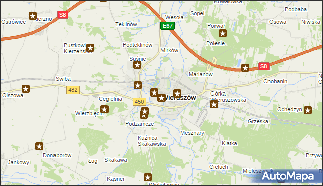 mapa Wieruszów, Wieruszów na mapie Targeo
