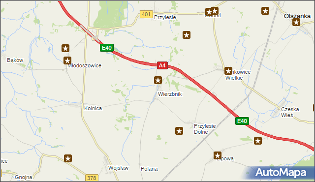 mapa Wierzbnik gmina Grodków, Wierzbnik gmina Grodków na mapie Targeo