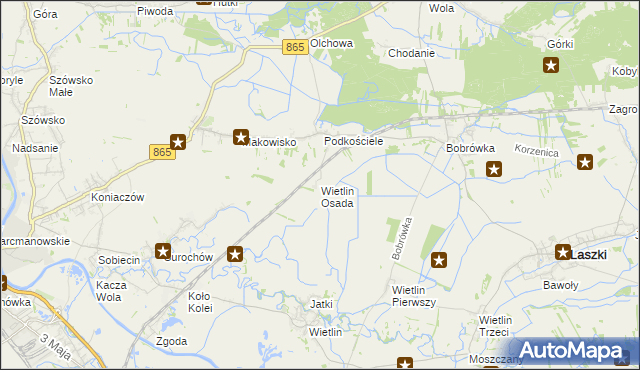 mapa Wietlin Osada, Wietlin Osada na mapie Targeo