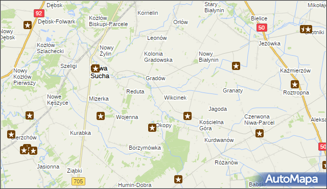 mapa Wikcinek, Wikcinek na mapie Targeo