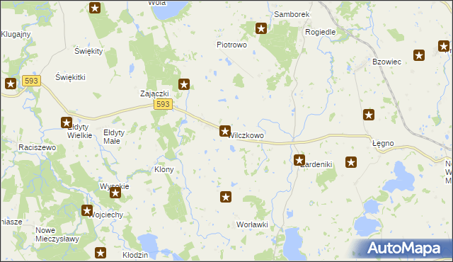 mapa Wilczkowo gmina Lubomino, Wilczkowo gmina Lubomino na mapie Targeo