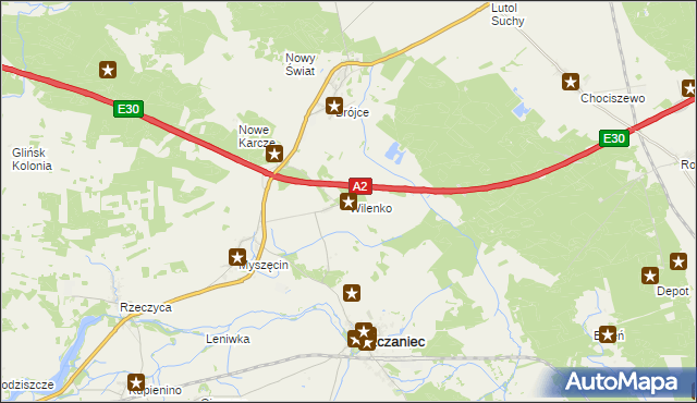 mapa Wilenko, Wilenko na mapie Targeo