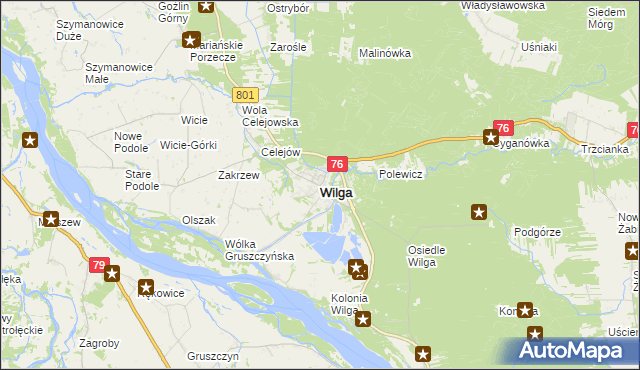 mapa Wilga, Wilga na mapie Targeo