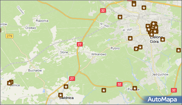 mapa Wilkanowo gmina Świdnica, Wilkanowo gmina Świdnica na mapie Targeo