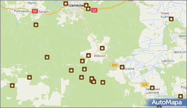 mapa Wilkocin, Wilkocin na mapie Targeo