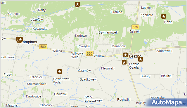 mapa Wilków gmina Leszno, Wilków gmina Leszno na mapie Targeo