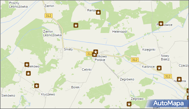mapa Wilkowo Polskie, Wilkowo Polskie na mapie Targeo