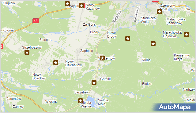 mapa Wincentów gmina Końskie, Wincentów gmina Końskie na mapie Targeo