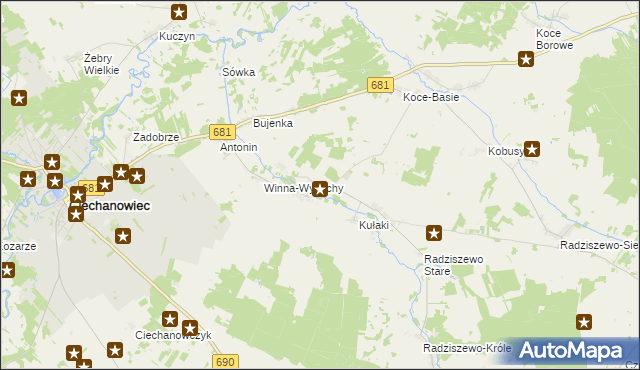 mapa Winna-Poświętna, Winna-Poświętna na mapie Targeo